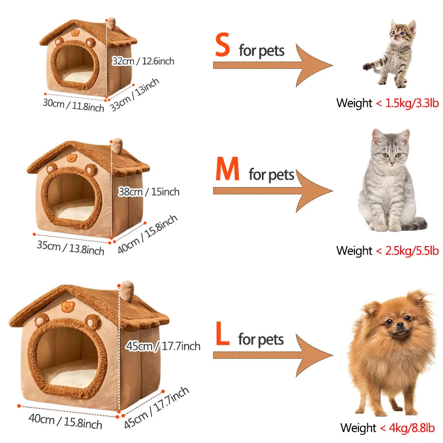 Casa para mascotas plegable y extraíble