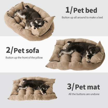 Alfombra de cama multifunción 3 en 1 para perros y gatos