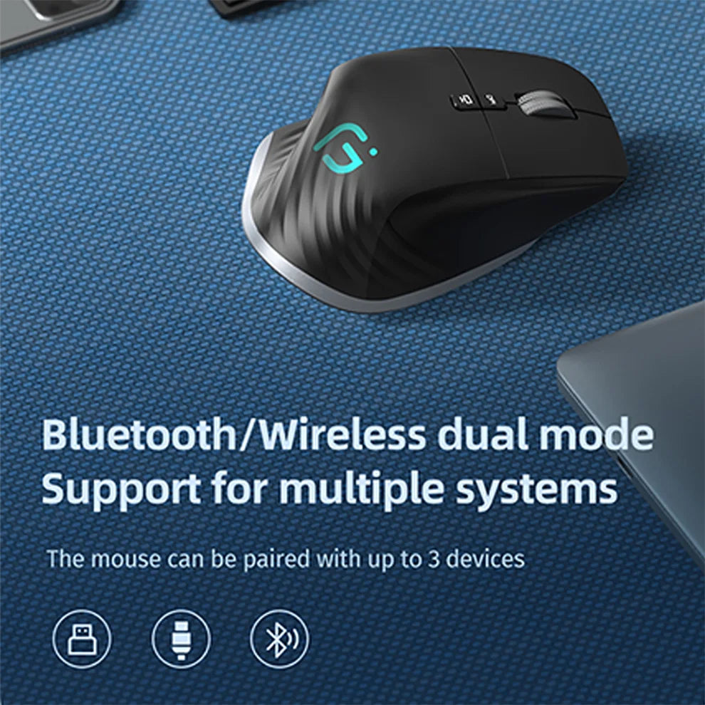 Ergonomic RGB Wireless Mouse Rechargeable