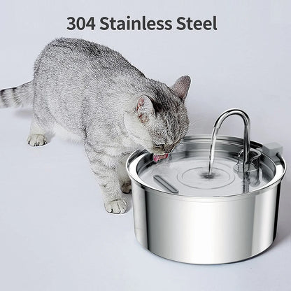 Fuente de agua automática de acero inoxidable para mascotas
