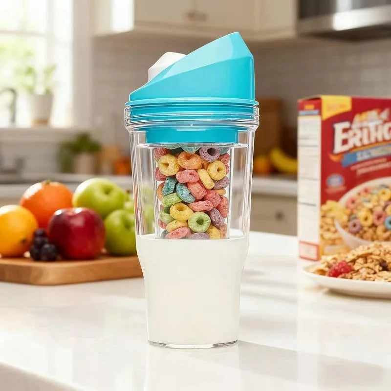 Taza de desayuno portátil 2 en 1