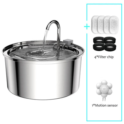 Fuente de agua automática de acero inoxidable para mascotas