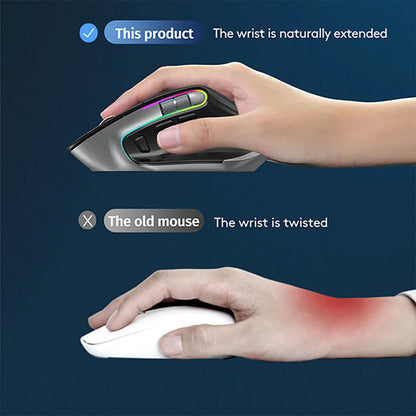Ergonomic RGB Wireless Mouse Rechargeable