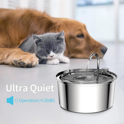Fuente de agua automática de acero inoxidable para mascotas