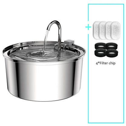 Fuente de agua automática de acero inoxidable para mascotas