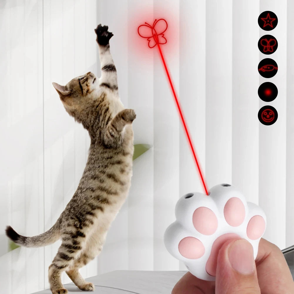 Divertido juguete láser recargable para mascotas