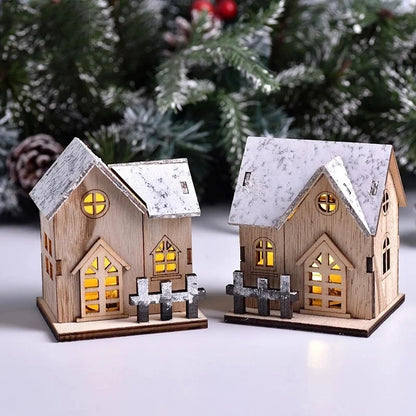 LED Light Wooden House