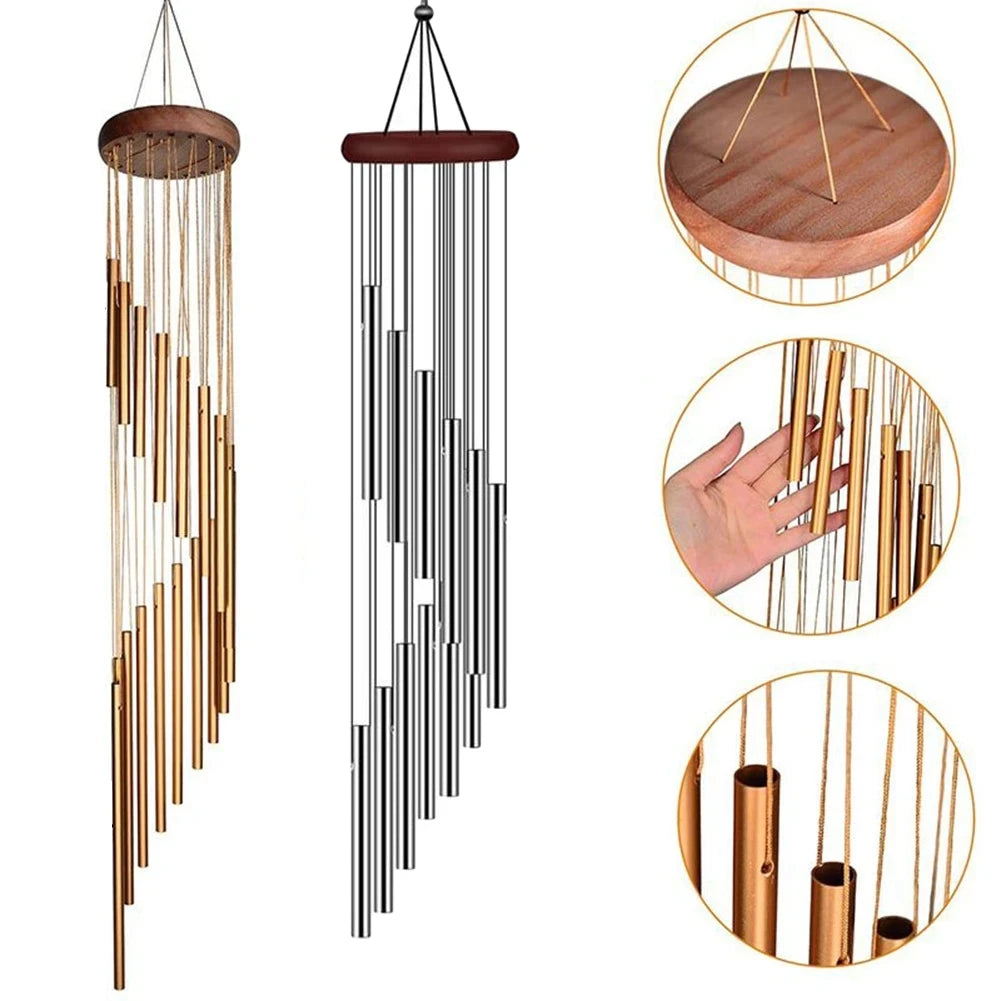 Campanas de viento de aleación de aluminio de 12 tubos con gancho
