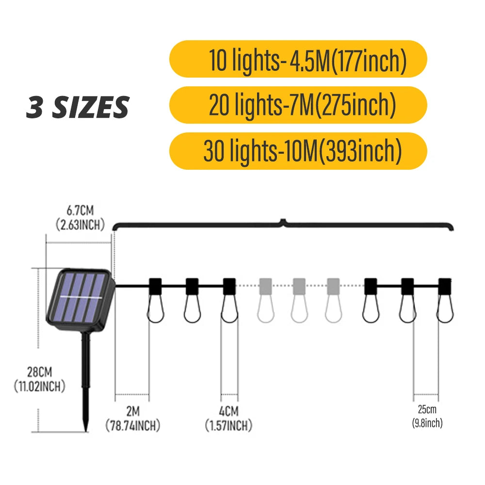 Waterproof Solar LED String Lights