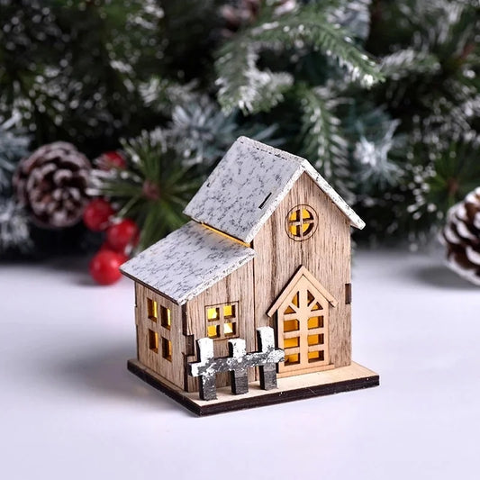 LED Light Wooden House