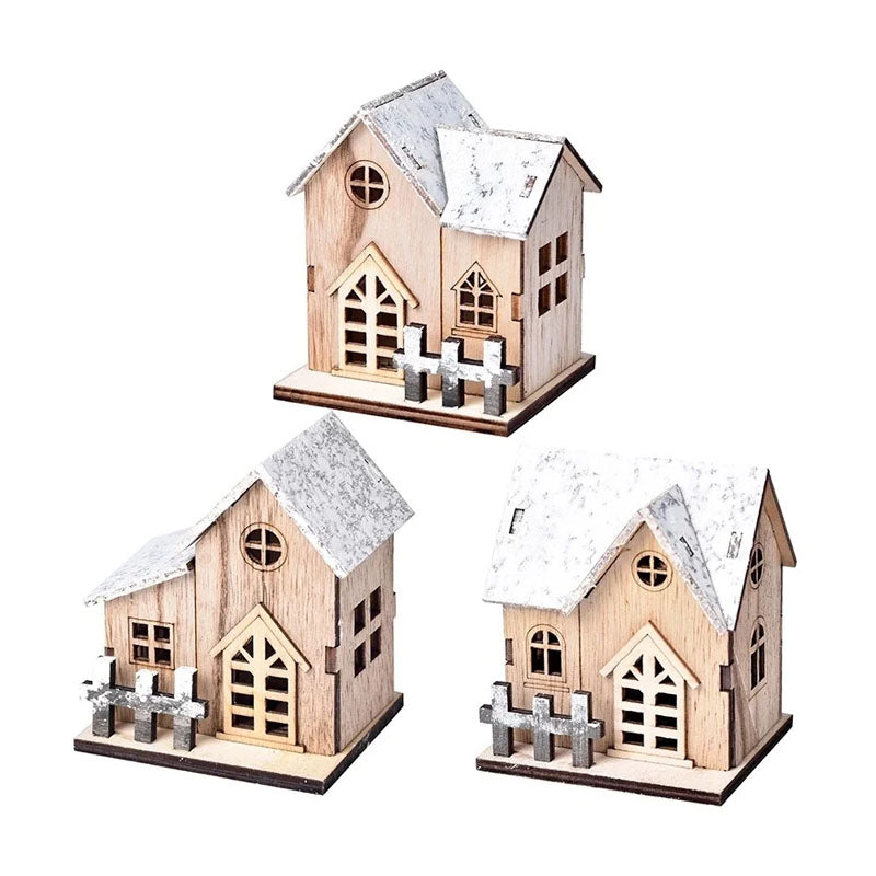 LED Light Wooden House