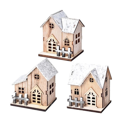 LED Light Wooden House